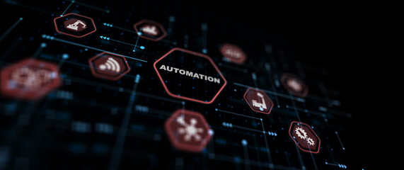 Wall Mural - automation technology industrial process workflow optimisation abstract background