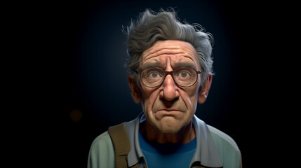 Wall Mural - Old man A character who is forgetful or preoccupied with