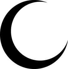 Moon And Crescent Icon Vector Design Isolated On Transparent Background. Celestial Vector Element, Nighttime Flat Icon, Graphic Elements For Astrology, Esoteric, Tarot, Mystic And Magic Prints.