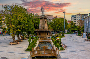 Sticker - Kernek Park view in Malatya City. Malatya is a modern city in Anatolia.