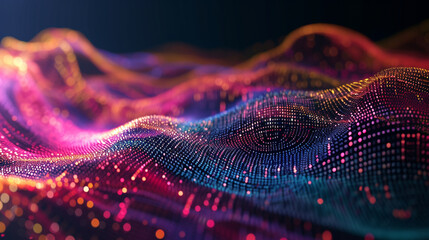 Wall Mural - a creative composition of colorful lines of code forming abstract shapes in the air, symbolizing the