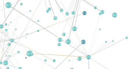 Fototapete - Abstract digital connection dots and lines. Technology background. Network connection structure. Plexus effect. 3d