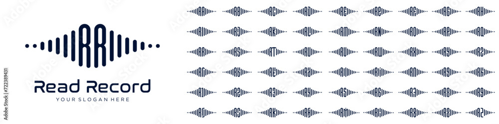 logos music combined letter R with letters from A to Z and numbers from ...