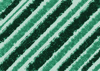 Wall Mural - Green mosaic lines of different thicknesses and shades are located at an angle on a light background. Abstract striped background.