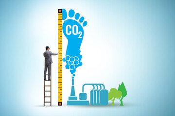 Wall Mural - Carbon footprint concept with pollution