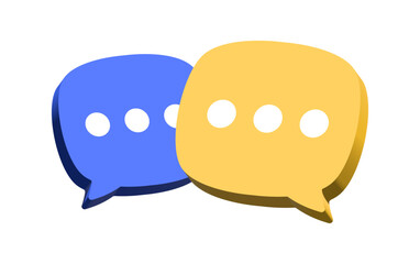 Leinwandbilder - 3d chat speech bubble icon symbol Chat message boxes sign, speech text box icon , social media and social network online communication background concept. 3d vector illustration