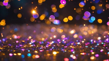 Wall Mural - Bokeh background, Blurred background, Christmas, New Years, Festive, Birthday, Confetti