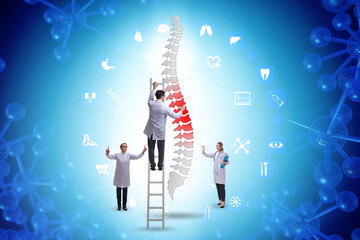 Sticker - Medical concept with doctors and spine