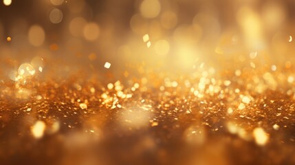 Sticker - A close up view of a gold glitter background. Perfect for adding sparkle and glamour to any design project