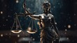 Lady Justice statue holding a scale. Suitable for legal and justice-related themes