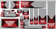 © Nehal - 17 web banner ads design with standard size in red gradient template, modern web banner layout template set of different standard sizes. set of red web advertising banner template design