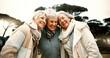 © Clement C/peopleimages.com - Hug, park and senior women with retirement, smile and happiness with bonding, quality time and relax. Friends, old ladies and female people outdoor, happy and retired with embrace, peace and wellness
