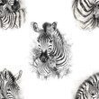 zebra illustration seamless pattern