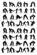 © Mar - Silhouette sportive judoka fighter. Judoist, judoka, athlete, duel, fight, judo, isolated vector