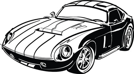 Wall Mural - vector sport classic car silhouette illustration