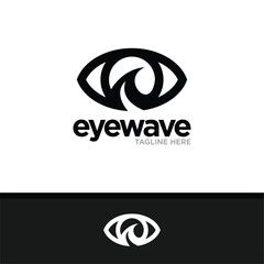 Wall Mural - Eye Wave Logo Design. Simple and Modern. Vector illustration