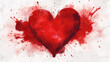 Red heart with blood splatters. Suitable for horror or Halloween themes