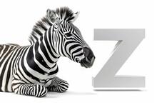 Zebra Head Shaped Letter  Z  Isolated On White Background For Design And Typography Purposes