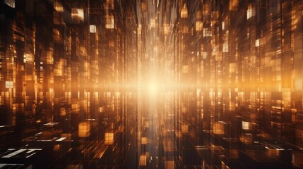 Abstract background featuring a matrix of binary code patterns.