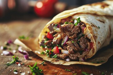 Sticker - beef steak with vegetables