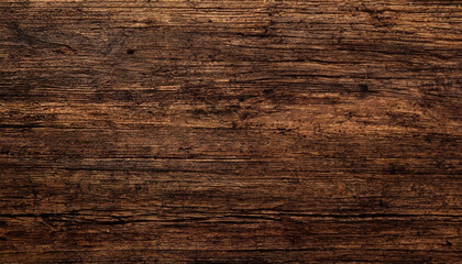 Wall Mural - Dark brown grungy natural wood texture background