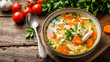 © FATHOM - Homemade chicken soup in a bowl