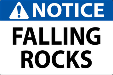 Wall Mural - Notice Sign, Falling Rocks