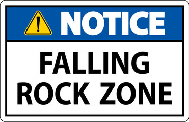 Wall Mural - Notice Sign, Falling Rock Zone