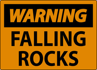 Wall Mural - Warning Sign, Falling Rocks