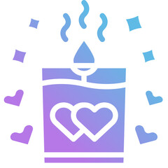 Sticker - Gradient love candle icon 