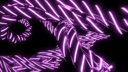 Wall Mural - swirling neon lines in dark space. design. cyber harnesses with neon lines in space. moving neon lin