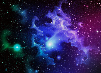Wall Mural - galaxy in universe and atmosphere with little stars at dark background