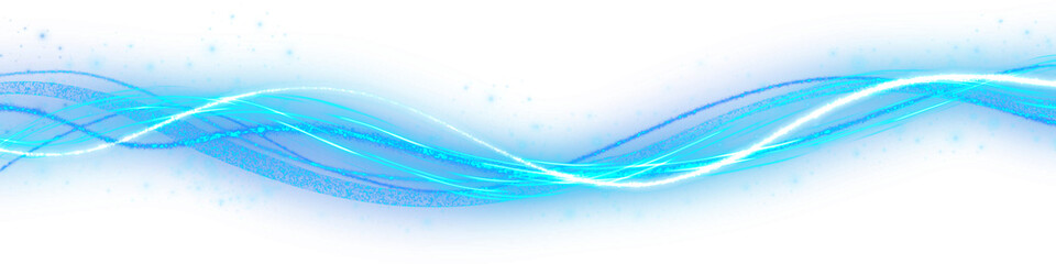 Wall Mural - cool blue glowing wavy future line elements