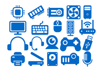 Computer Part Icon Element Set