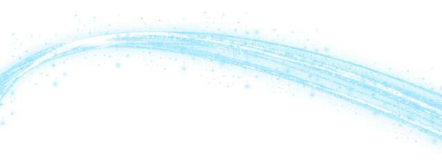 Wall Mural - transparent blue sparkling curved light line element