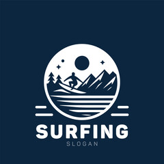 Surfing Logo vector.