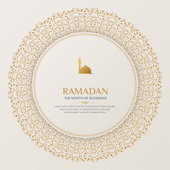 Canvas Print - Ramadan Kareem luxury ornamental greeting card with decorative border frame