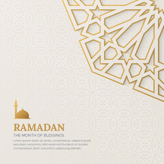 Sticker - Ramadan Kareem ornamental greeting card with Arabic pattern and decorative frame