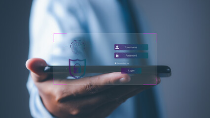 Cyber security and network protection, Input password internet network security.