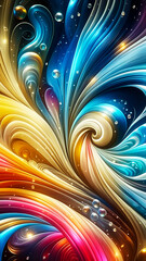 Wall Mural - abstract texture wallpaper and background with waves and curves in vivid colors. artistic pattern de