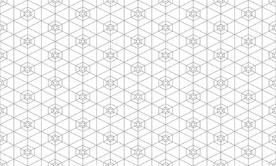 Wall Mural - grey outline hexagon seamless pattern. vector repeating texture.