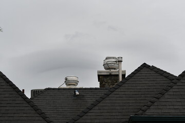 Wall Mural - Commercial kitchen rooftop vents.