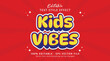 Kids Vibes Editable Text Effect, 3d colorful cartoon style