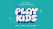 Play Kids Editable Text Effect, 3d happy cartoon style