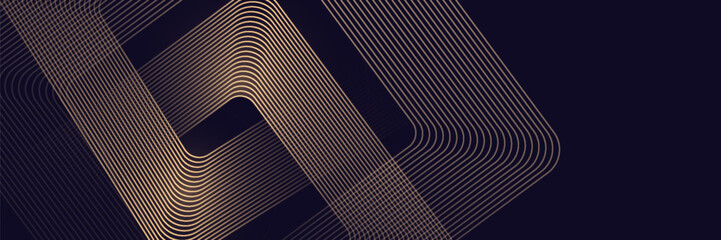 Abstract elegant black background with shiny gold geometric lines. Suitable for covers, posters, presentations. vector