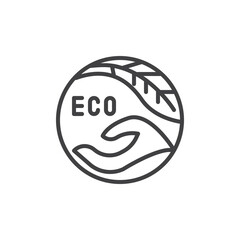 Wall Mural - Eco friendly label line icon