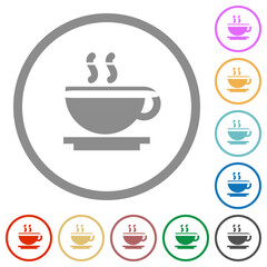 Poster - Cup of coffee flat icons with outlines