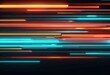 © Eyepain - High tech motion graphic background with lights, in the style of dark sky-blue and orange, dark teal and light crimson, furaffinity, streaked