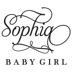 Wall Mural - sophia baby girl sign design name text word font swirl baby sophia