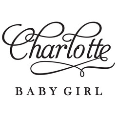Wall Mural - charlotte baby girl sign design name text word font swirl baby charlotte